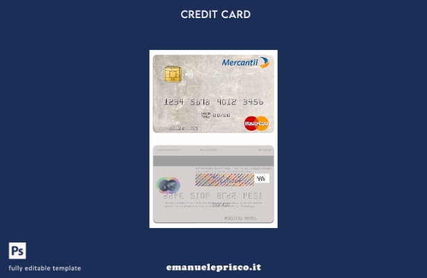 modello mastercard Venezuela Banco Mercantil in stile verificato